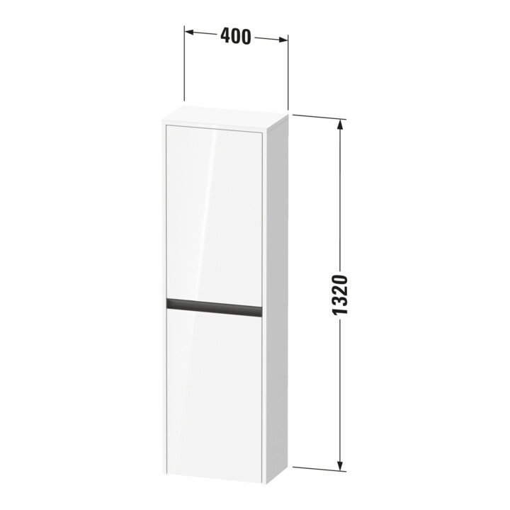 Duravit Halbhochschrank Ketho.2 40x24x132cm, 2 Tür., Anschl li, bas. ma