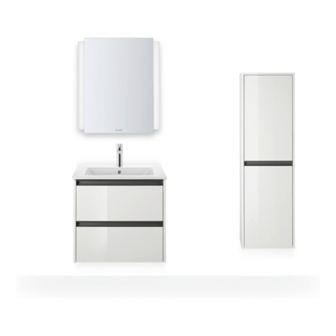 Duravit Halbhochschrank Ketho.2 40x24x132cm, 2 Tür., Anschl li, we. hgl