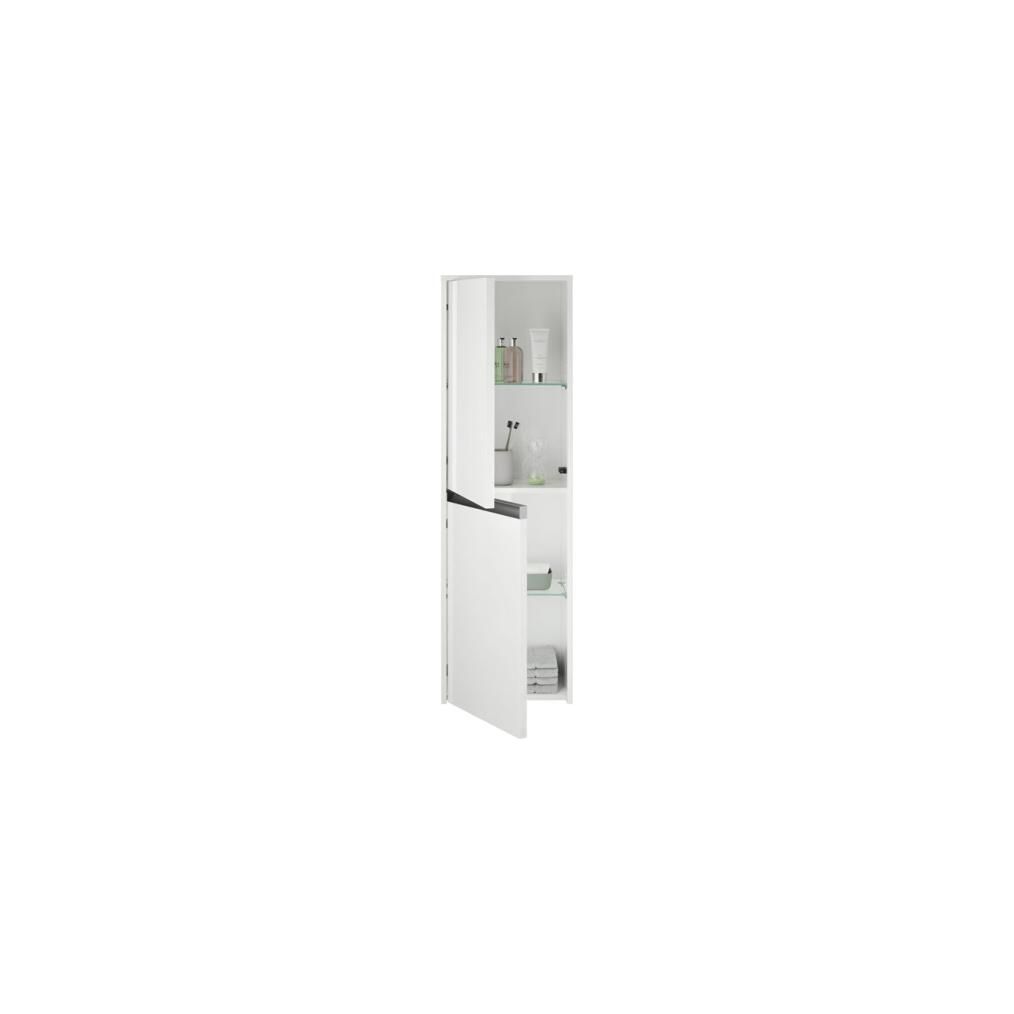 Duravit Halbhochschrank Ketho.2 40x24x132cm, 2 Tür., Anschl li, we. matt