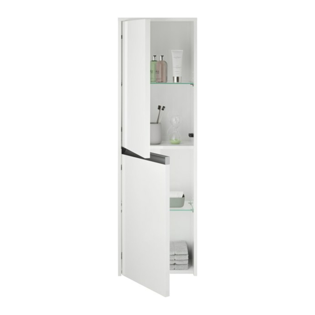 Duravit Halbhochschrank Ketho.2 40x24x132cm, 2 Tür., Anschl li, we. matt
