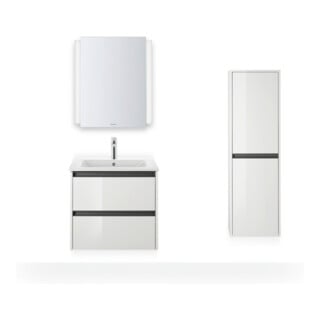 Duravit Halbhochschrank Ketho.2 40x24x132cm, 2 Tür., Anschl re, we. hgl