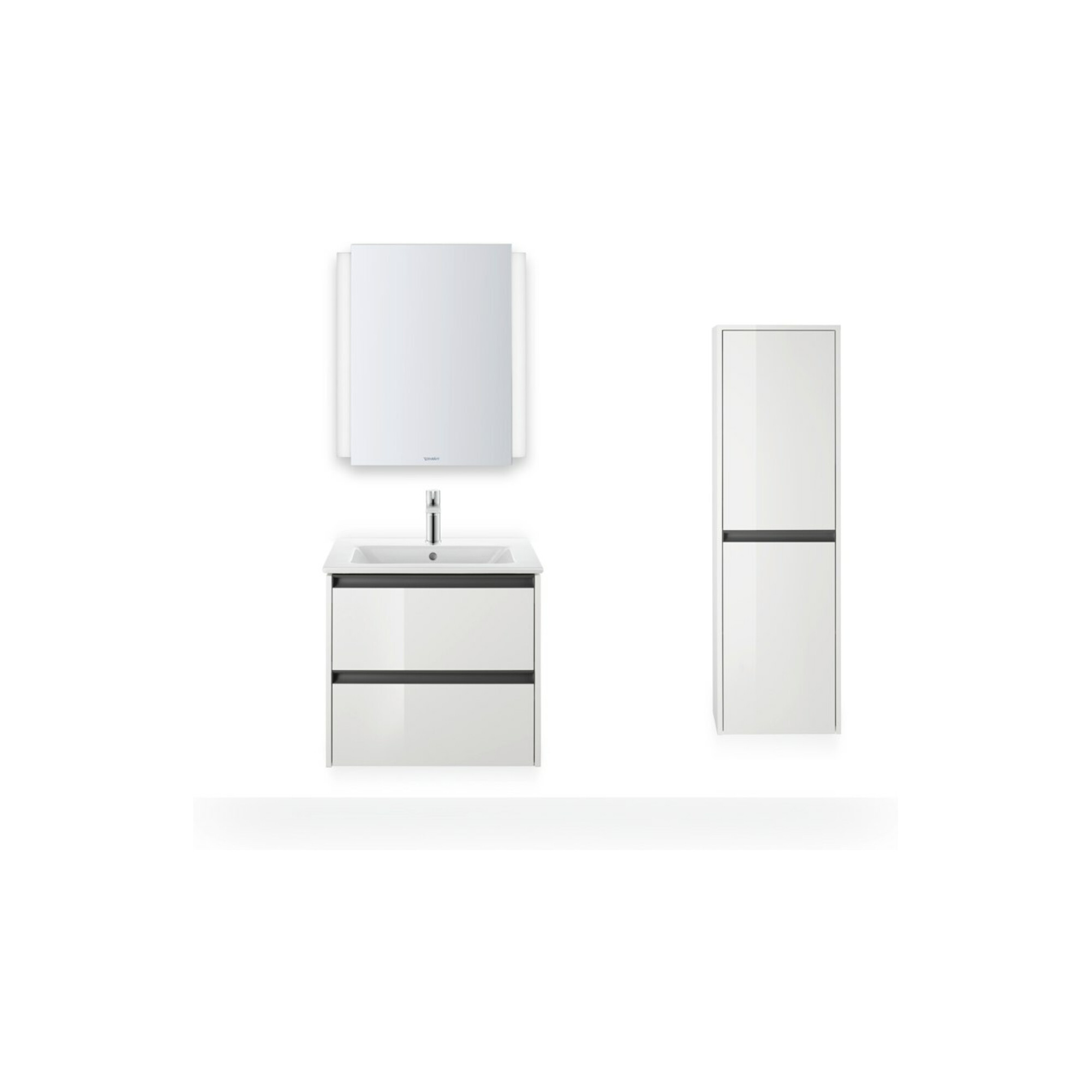 Duravit Halbhochschrank Ketho.2 40x24x132cm, 2 Tür., Anschl re, we. hgl