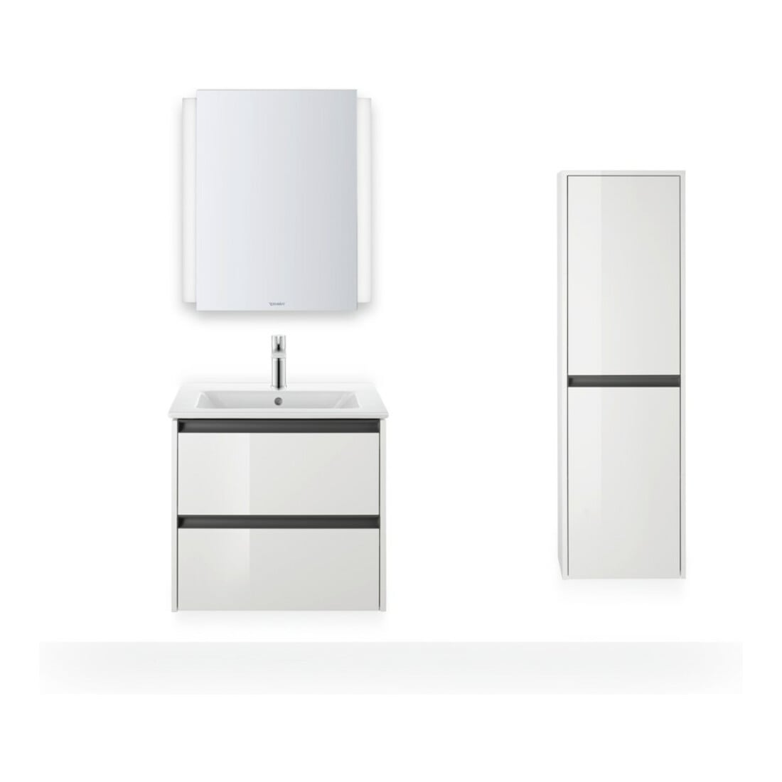 Duravit Halbhochschrank Ketho.2 40x24x132cm, 2 Tür., Anschl re, we. hgl