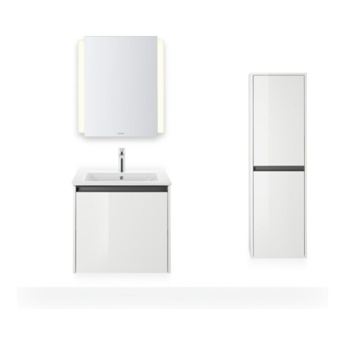 Duravit Halbhochschrank Ketho.2 40x24x132cm, 2 Tür., Anschl re, we. hgl