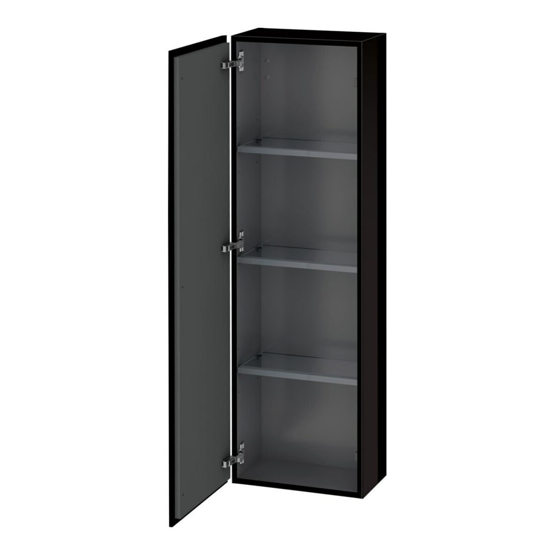 Duravit Halbhochschrank L-Cube 40x24,3x132cm, Tür li, schwarz Hochglanz