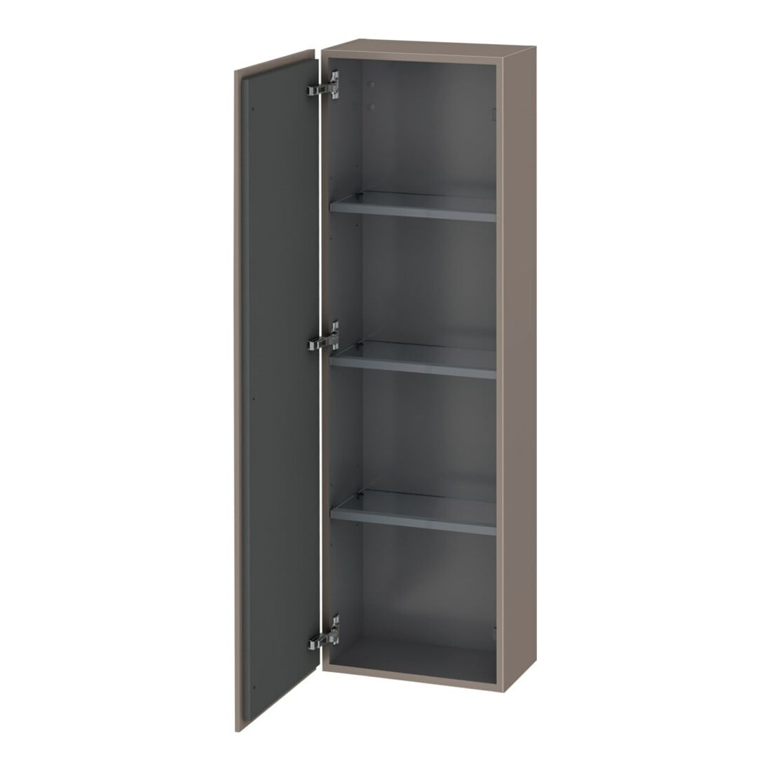 Duravit Halbhochschrank L-Cube 40x24,3x132cm, Tür links, basalt matt