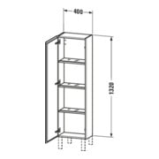 Duravit Halbhochschrank L-Cube 40x24,3x132cm, Tür links, weiß supermatt-4