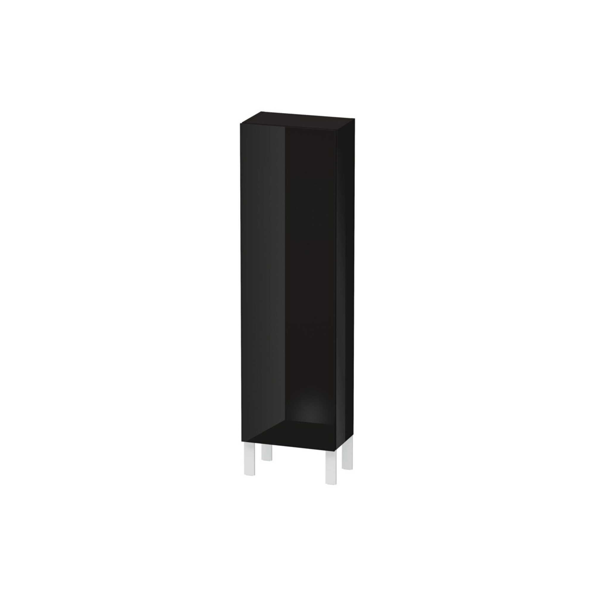 Duravit Halbhochschrank L-Cube 40x24,3x132cm, Tür re, schwarz Hochglanz