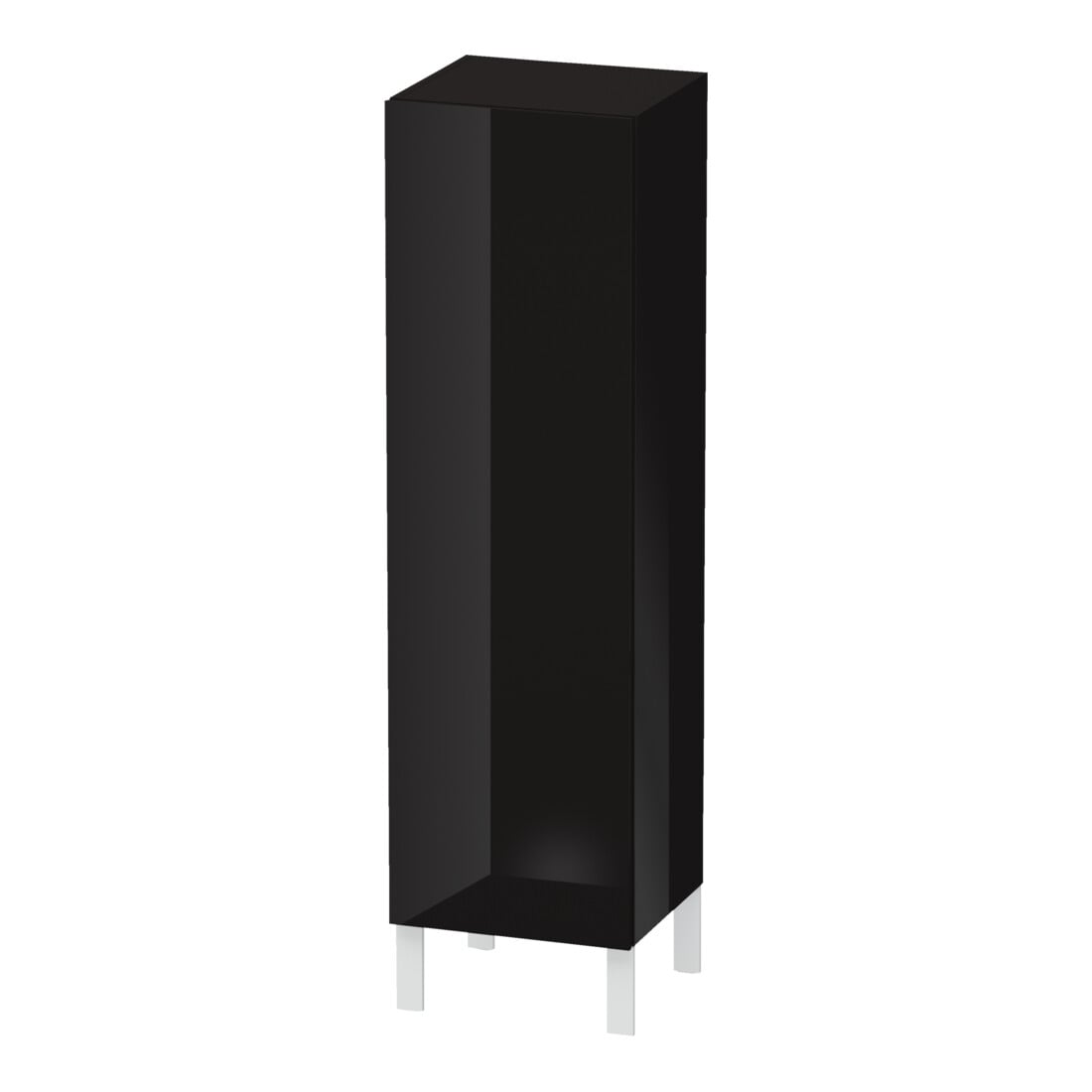 Duravit Halbhochschrank L-Cube 40x36,3x132cm, Tür re, schwarz Hochglanz