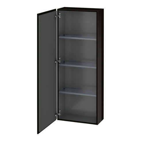 Duravit Halbhochschrank L-Cube 50x24,3x132cm, Tür li, schwarz Hochglanz