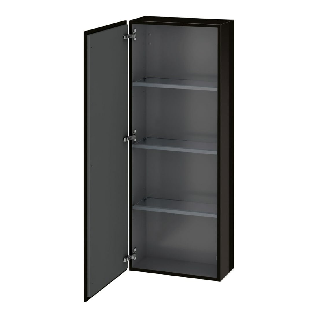Duravit Halbhochschrank L-Cube 50x24,3x132cm, Tür li, schwarz Hochglanz