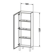 Duravit Halbhochschrank L-Cube 50x24,3x132cm, Tür links, weiß Hochglanz-4