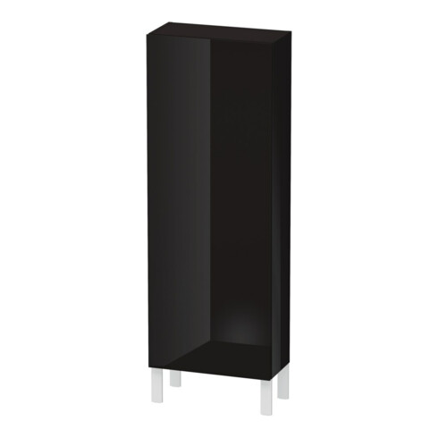 Duravit Halbhochschrank L-Cube 50x24,3x132cm, Tür re, schwarz Hochglanz
