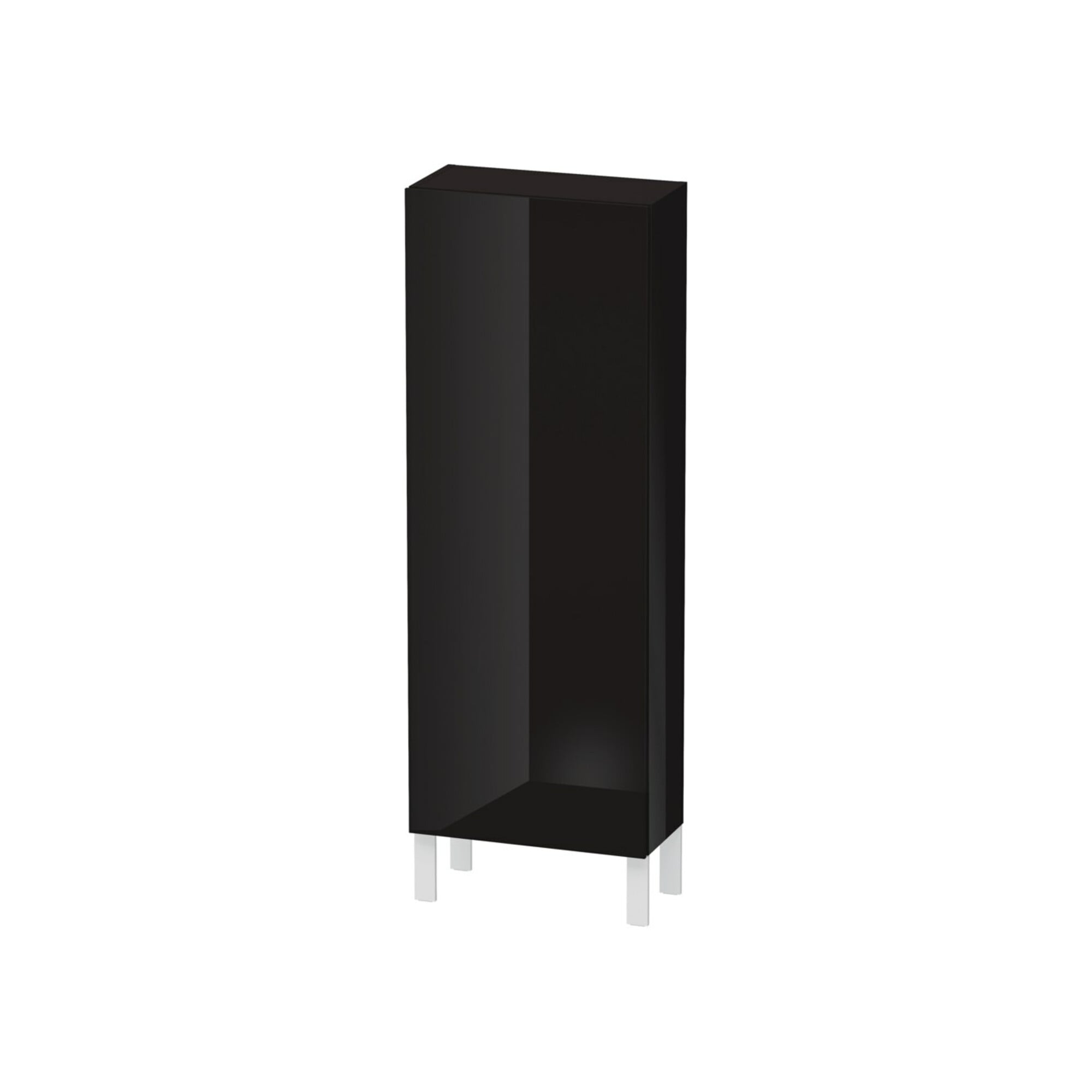 Duravit Halbhochschrank L-Cube 50x24,3x132cm, Tür re, schwarz Hochglanz