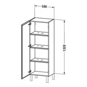 Duravit Halbhochschrank L-Cube 50x36,3x132cm, Tür li, graphit supermatt-2