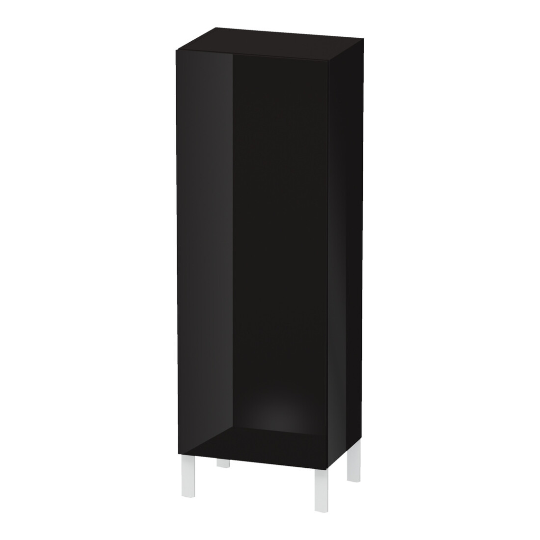 Duravit Halbhochschrank L-Cube 50x36,3x132cm, Tür re, schwarz Hochglanz