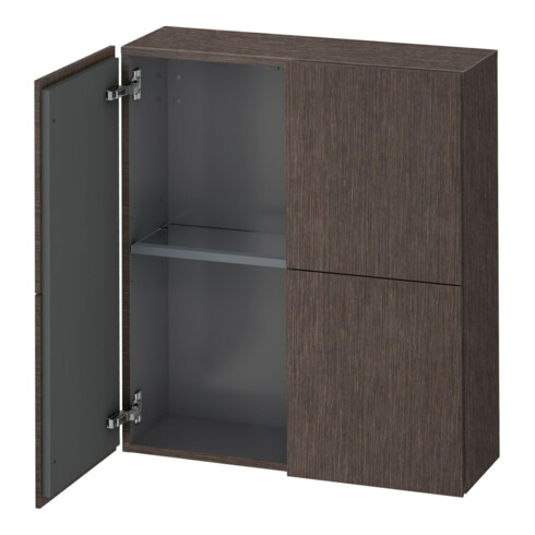 Duravit Halbhochschrank L-Cube 70x24,3x80cm, 2 Tür., Ei dkl. gebürstet