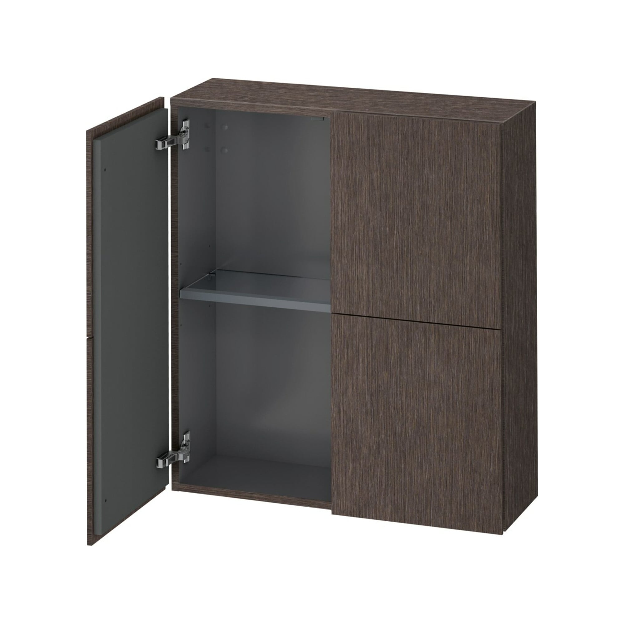 Duravit Halbhochschrank L-Cube 70x24,3x80cm, 2 Tür., Ei dkl. gebürstet