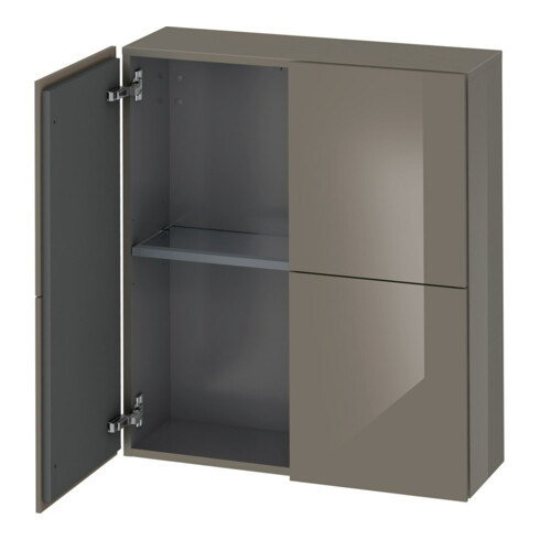 Duravit Halbhochschrank L-Cube 70x24,3x80cm, 2 Tür., flan. Gr Hochglanz