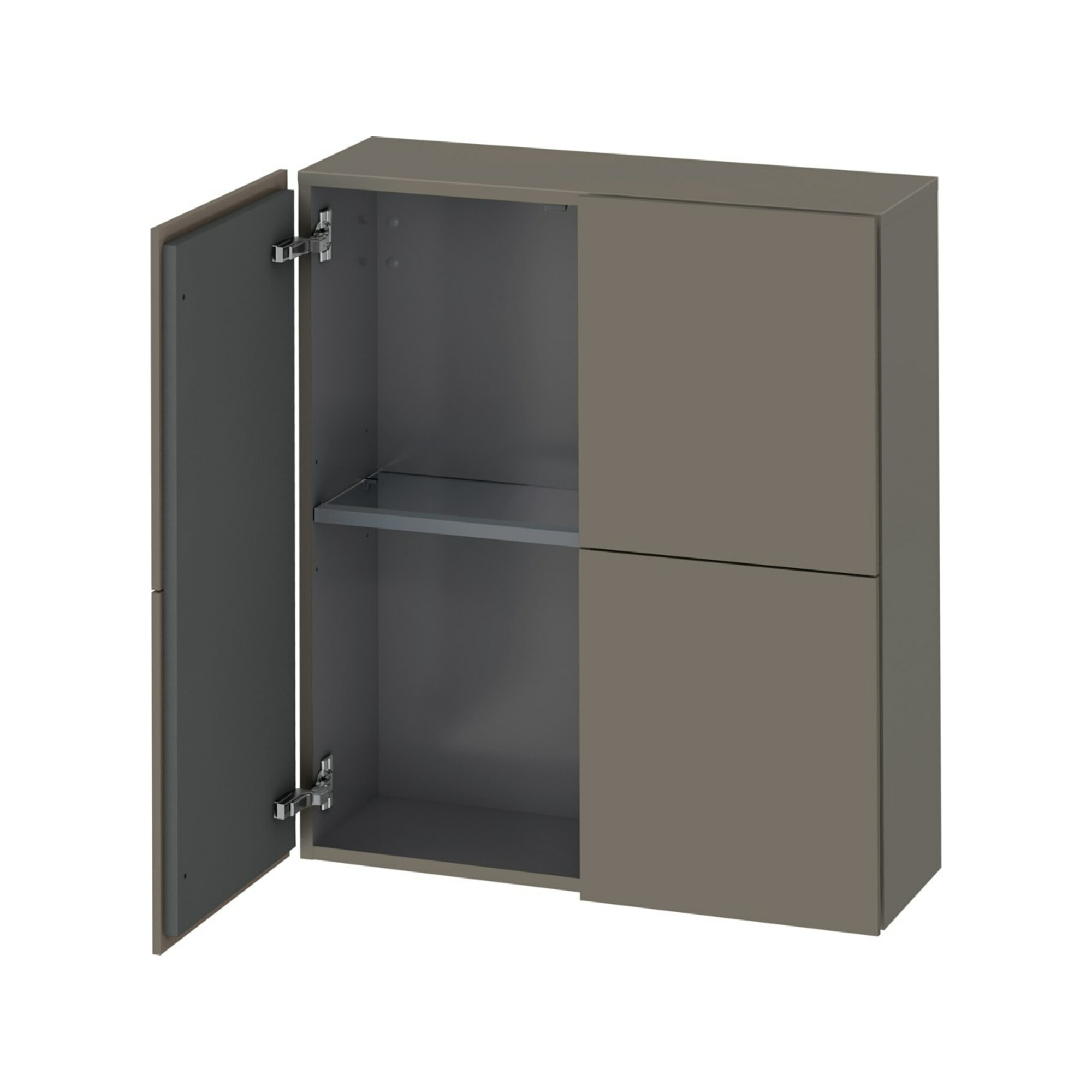 Duravit Halbhochschrank L-Cube 70x24,3x80cm, 2 Tür., flan. Gr s-matt