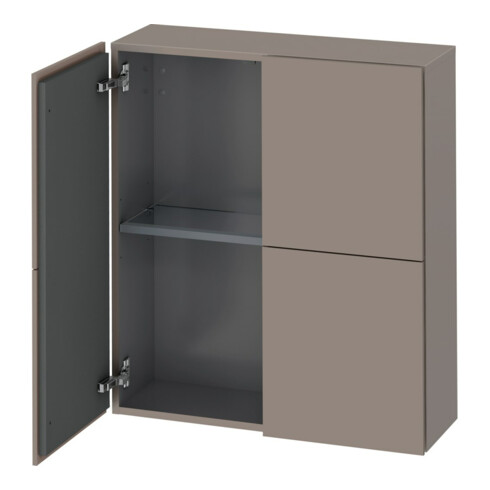 Duravit Halbhochschrank L-Cube 70x24,3x80cm, 2 Türen, basalt matt
