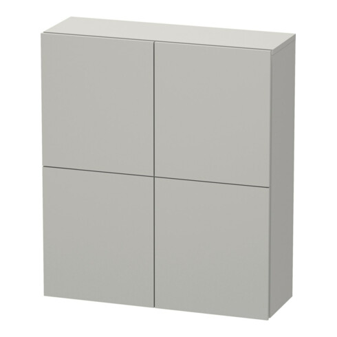 Duravit Halbhochschrank L-Cube 70x24,3x80cm, 2 Türen, betongrau matt