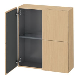 Duravit Halbhochschrank L-Cube 70x24,3x80cm, 2 Türen, Eiche natur