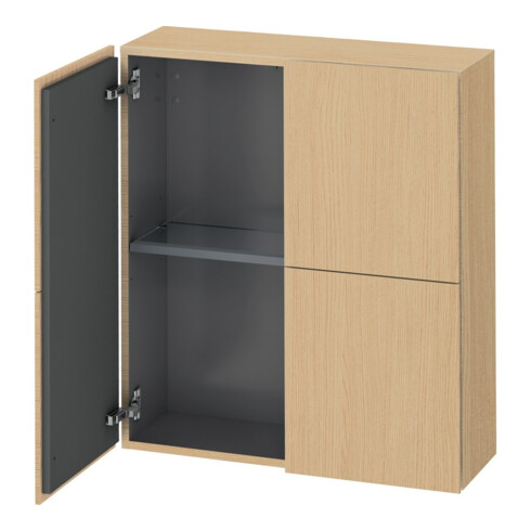 Duravit Halbhochschrank L-Cube 70x24,3x80cm, 2 Türen, Eiche natur