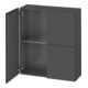 Duravit Halbhochschrank L-Cube 70x24,3x80cm, 2 Türen, graphit matt-1