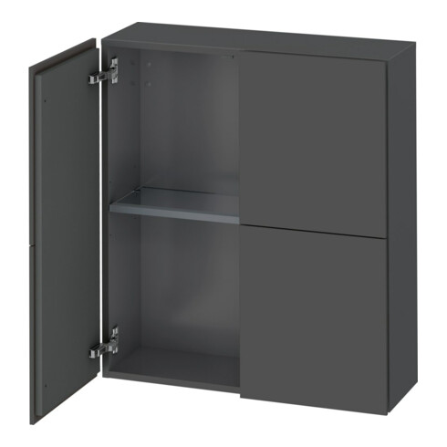 Duravit Halbhochschrank L-Cube 70x24,3x80cm, 2 Türen, graphit matt