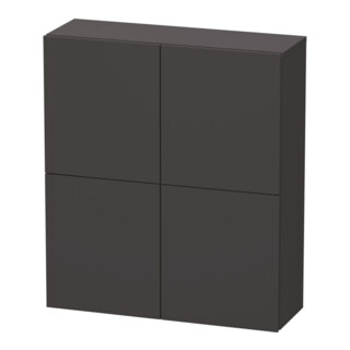 Duravit Halbhochschrank L-Cube 70x24,3x80cm, 2 Türen, graphit supermatt