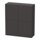 Duravit Halbhochschrank L-Cube 70x24,3x80cm, 2 Türen, graphit supermatt-1