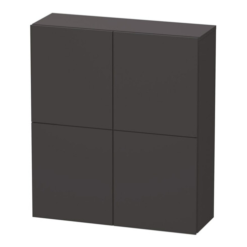 Duravit Halbhochschrank L-Cube 70x24,3x80cm, 2 Türen, graphit supermatt