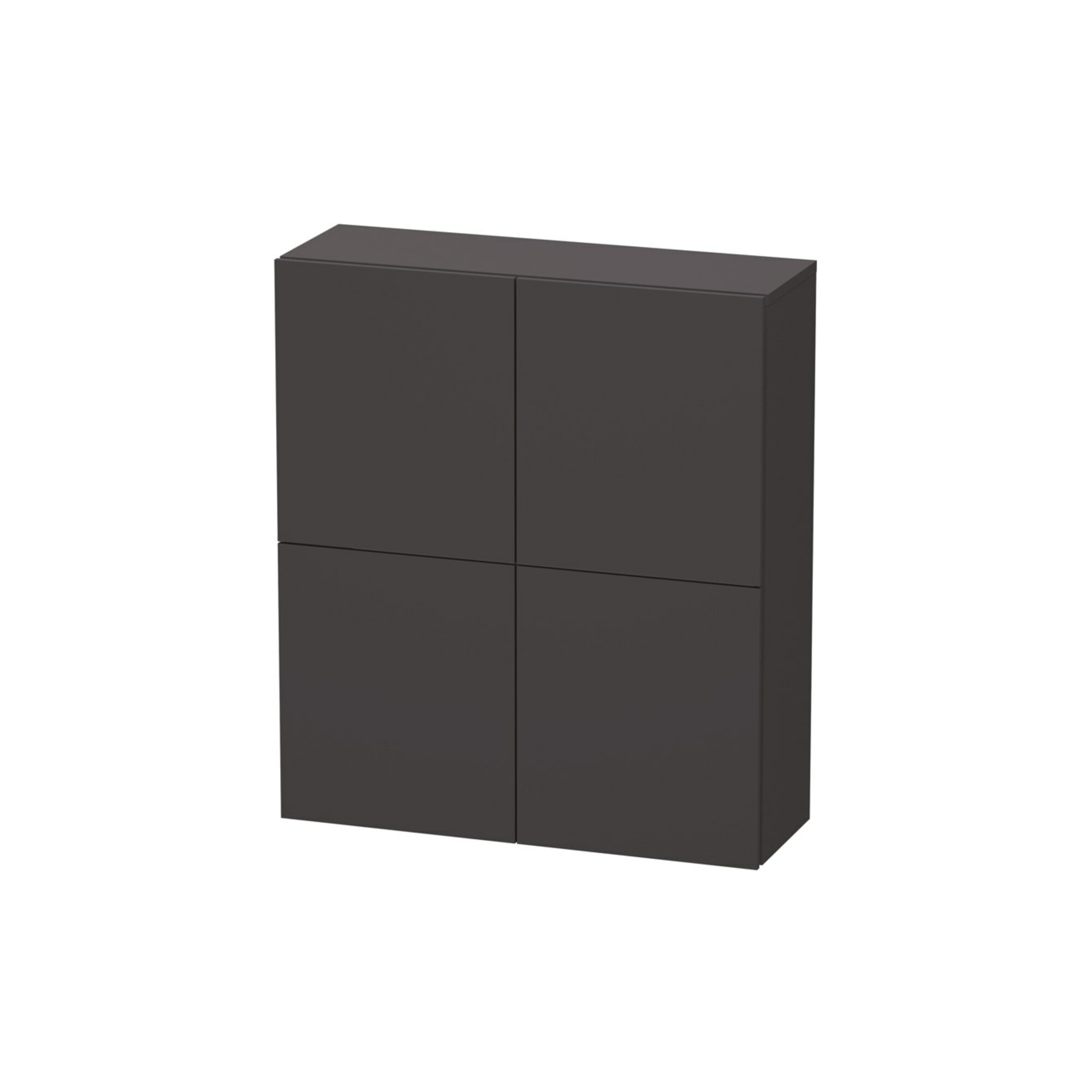 Duravit Halbhochschrank L-Cube 70x24,3x80cm, 2 Türen, graphit supermatt