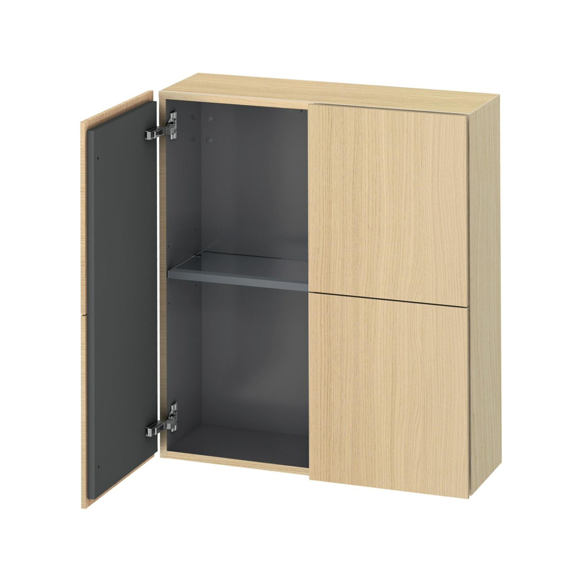 Duravit Halbhochschrank L-Cube 70x24,3x80cm, 2 Türen, mediterane eiche