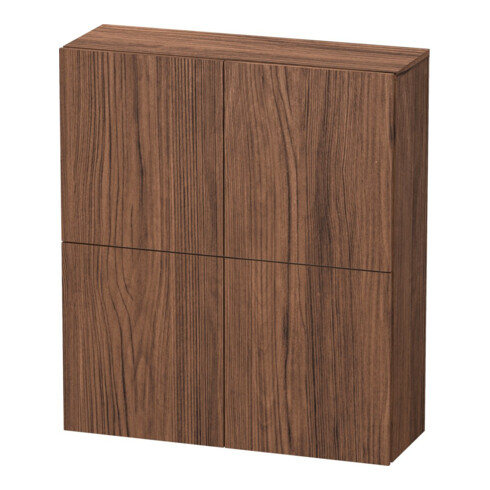 Duravit Halbhochschrank L-Cube 70x24,3x80cm, 2 Türen, nussbaum dunkel