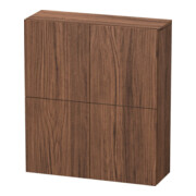 Duravit Halbhochschrank L-Cube 70x24,3x80cm, 2 Türen, nussbaum dunkel