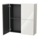 Duravit Halbhochschrank L-Cube 70x24,3x80cm, 2 Türen, weiß Hochglanz