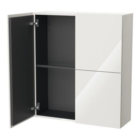 Duravit Halbhochschrank L-Cube 70x24,3x80cm, 2 Türen, weiß Hochglanz