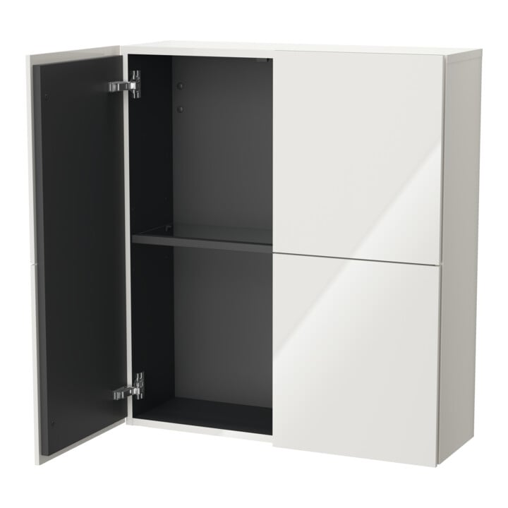 Duravit Halbhochschrank L-Cube 70x24,3x80cm, 2 Türen, weiß Hochglanz