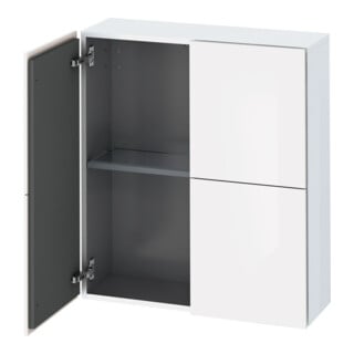 Duravit Halbhochschrank L-Cube 70x24,3x80cm, 2 Türen, weiß supermatt