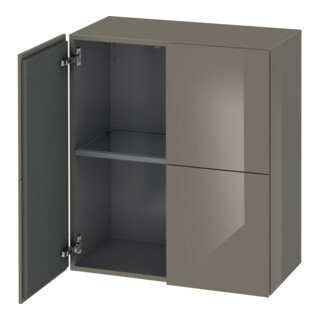 Duravit Halbhochschrank L-Cube 70x36,3x80cm, 2 Tür., flan. Gr Hochglanz
