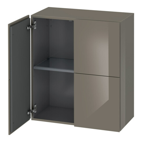 Duravit Halbhochschrank L-Cube 70x36,3x80cm, 2 Tür., flan. Gr Hochglanz
