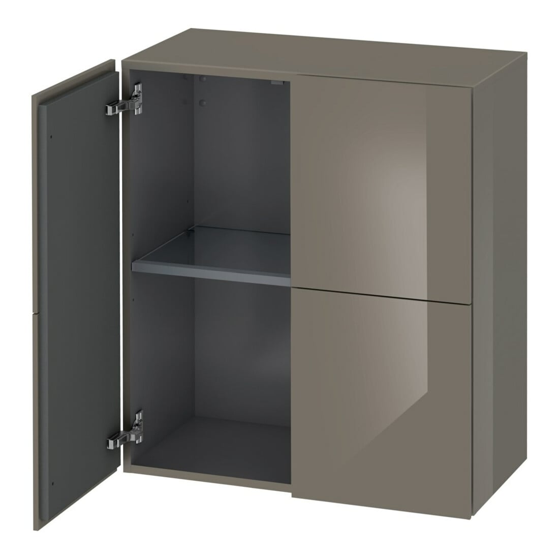 Duravit Halbhochschrank L-Cube 70x36,3x80cm, 2 Tür., flan. Gr Hochglanz