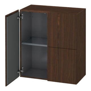 Duravit Halbhochschrank L-Cube 70x36,3x80cm, 2 Tür., nussbaum gebürstet