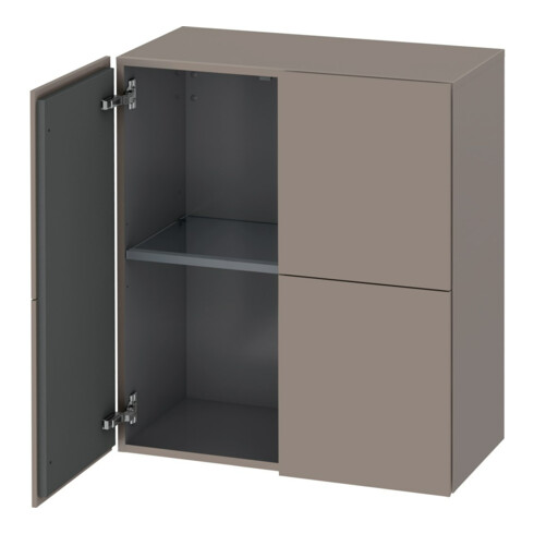 Duravit Halbhochschrank L-Cube 70x36,3x80cm, 2 Türen, basalt matt