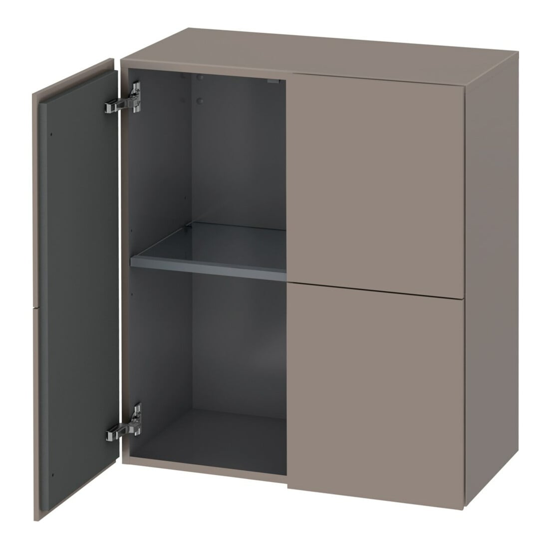 Duravit Halbhochschrank L-Cube 70x36,3x80cm, 2 Türen, basalt matt