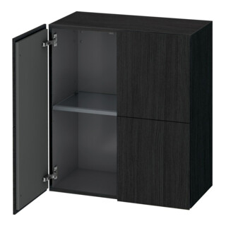 Duravit Halbhochschrank L-Cube 70x36,3x80cm, 2 Türen, Eiche schwarz