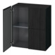 Duravit Halbhochschrank L-Cube 70x36,3x80cm, 2 Türen, Eiche schwarz-1
