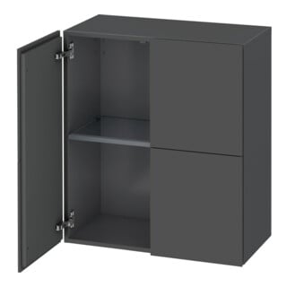 Duravit Halbhochschrank L-Cube 70x36,3x80cm, 2 Türen, graphit matt